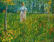 Vincent Van Gogh Femme dans un jardin oil painting reproduction